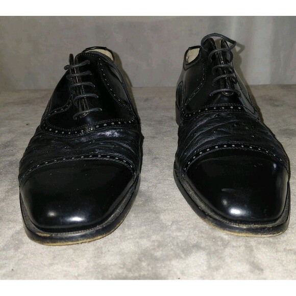 Zelli Dress Shoes Mens Size 12M Black Oxford  Leather Lace Up Square Toe main image 7